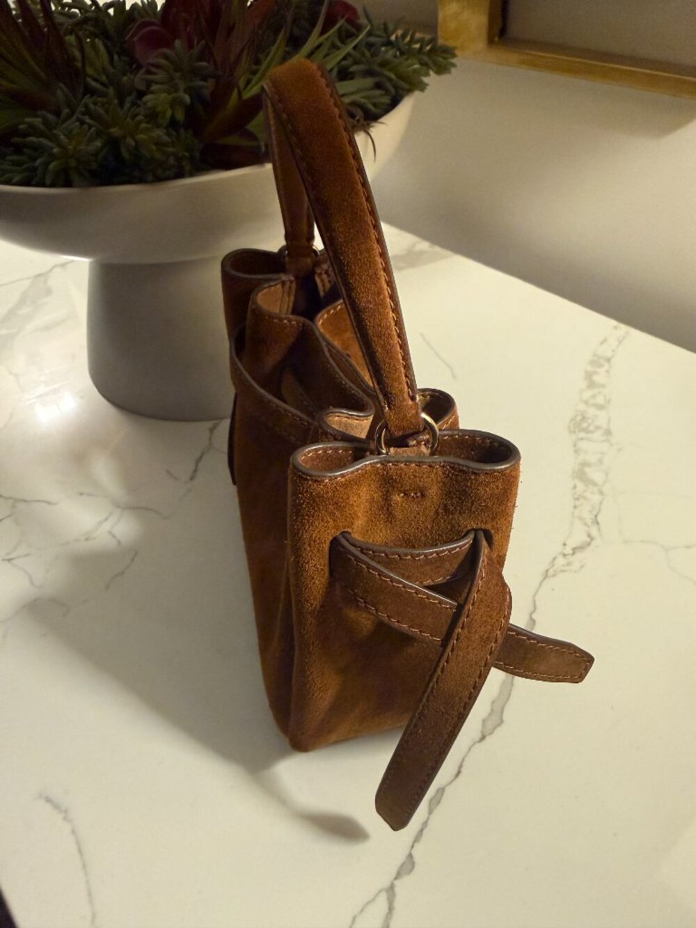 Mini Romy Suede Bucket Bag - Picture 3 of 7